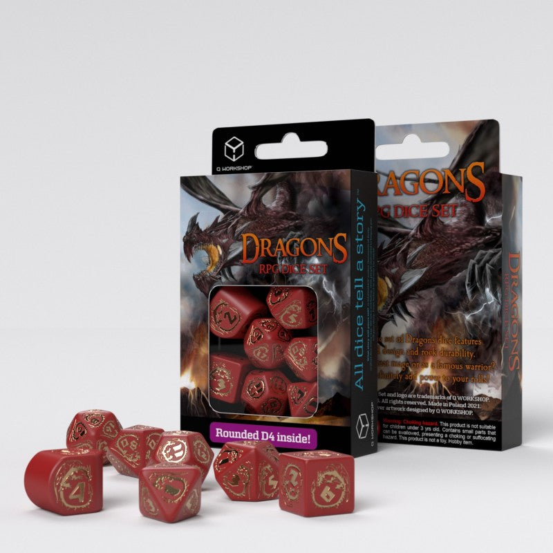 Dados Dragons Modern Dice Set: Ruby