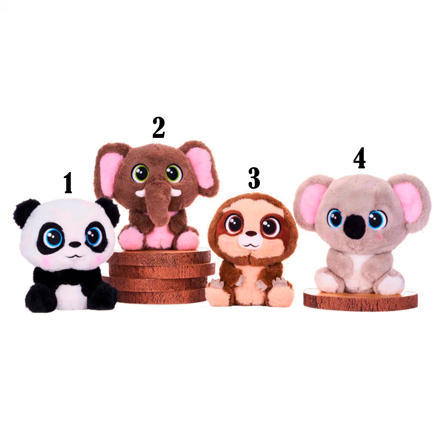 ECO EARTH ANIMALES BABY 16CM: PANDA, KOALA, MAMUTH, PEREZOSO