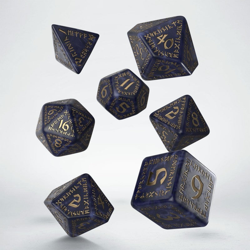 Dados Runic Mixed-blue & gold Dice Set