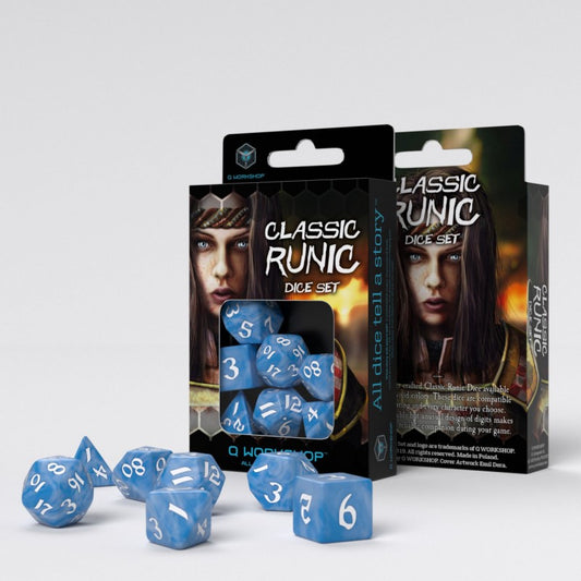 Dados Classic Runic Glacier & white Dice Set