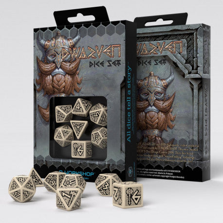 Dwarven Beige & black Dice Set