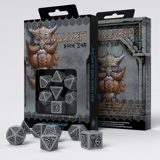 Dados Dwarven Gray & black Dice Set