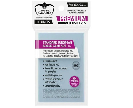 Standard European Ultimate Guard Premium (50) Soft Sleeves 62x94mm