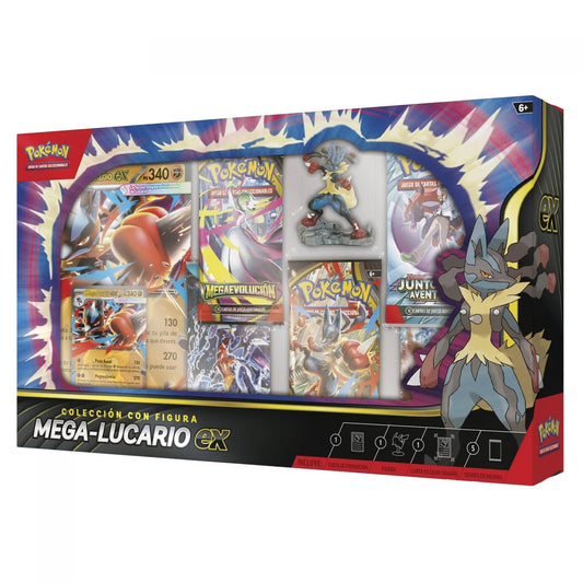 Pokémon Mega-Lucario Ex, Caja Colección con Figura Español